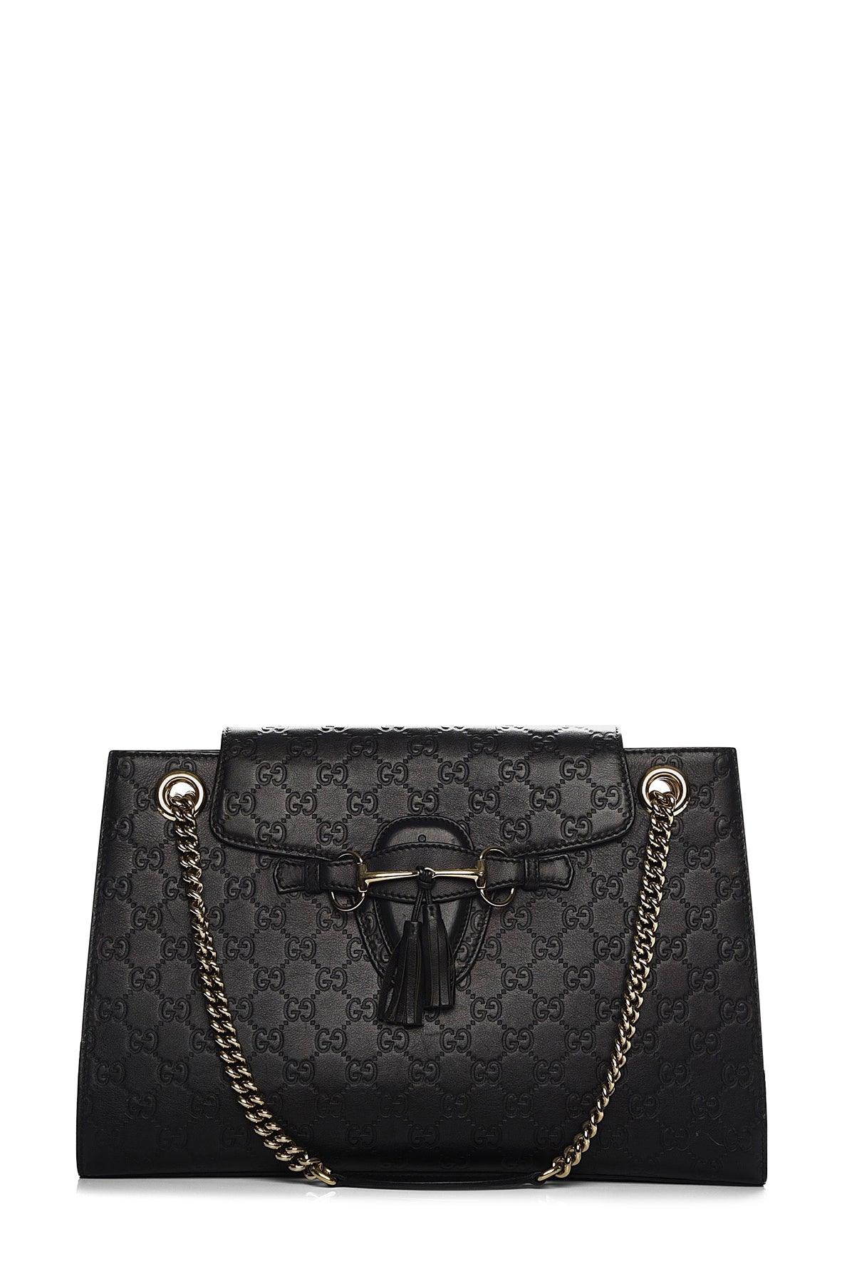 Guccissima Large Emily Chain Shoulder Bag Black