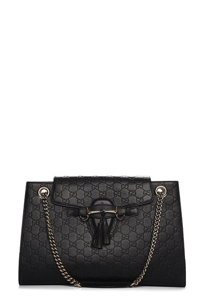 Guccissima Large Emily Chain Shoulder Bag Black