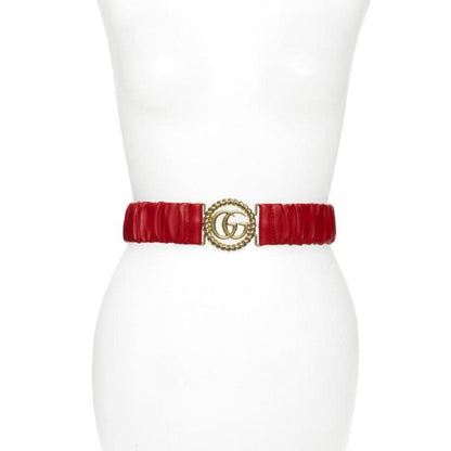 Gucci Marmont GG Red Leather Strectch Belt Size 95/38 602074