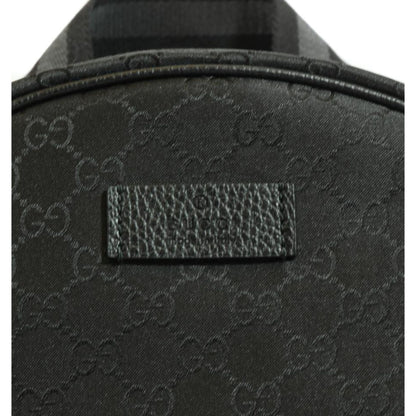 Gucci Nylon GG Guccissima Black Slim Backpack Travel Bag 449181