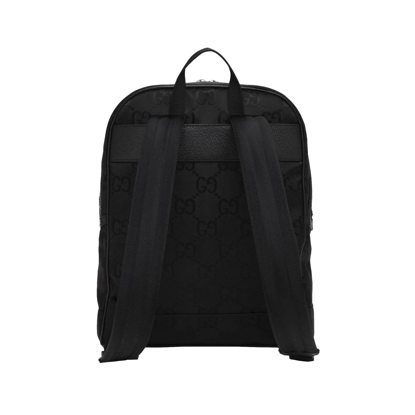 Gucci Off The Grid GG Embroidered Black Nylon Leather Trim Backpack