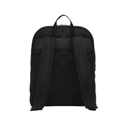 Gucci Off The Grid GG Embroidered Black Nylon Leather Trim Backpack