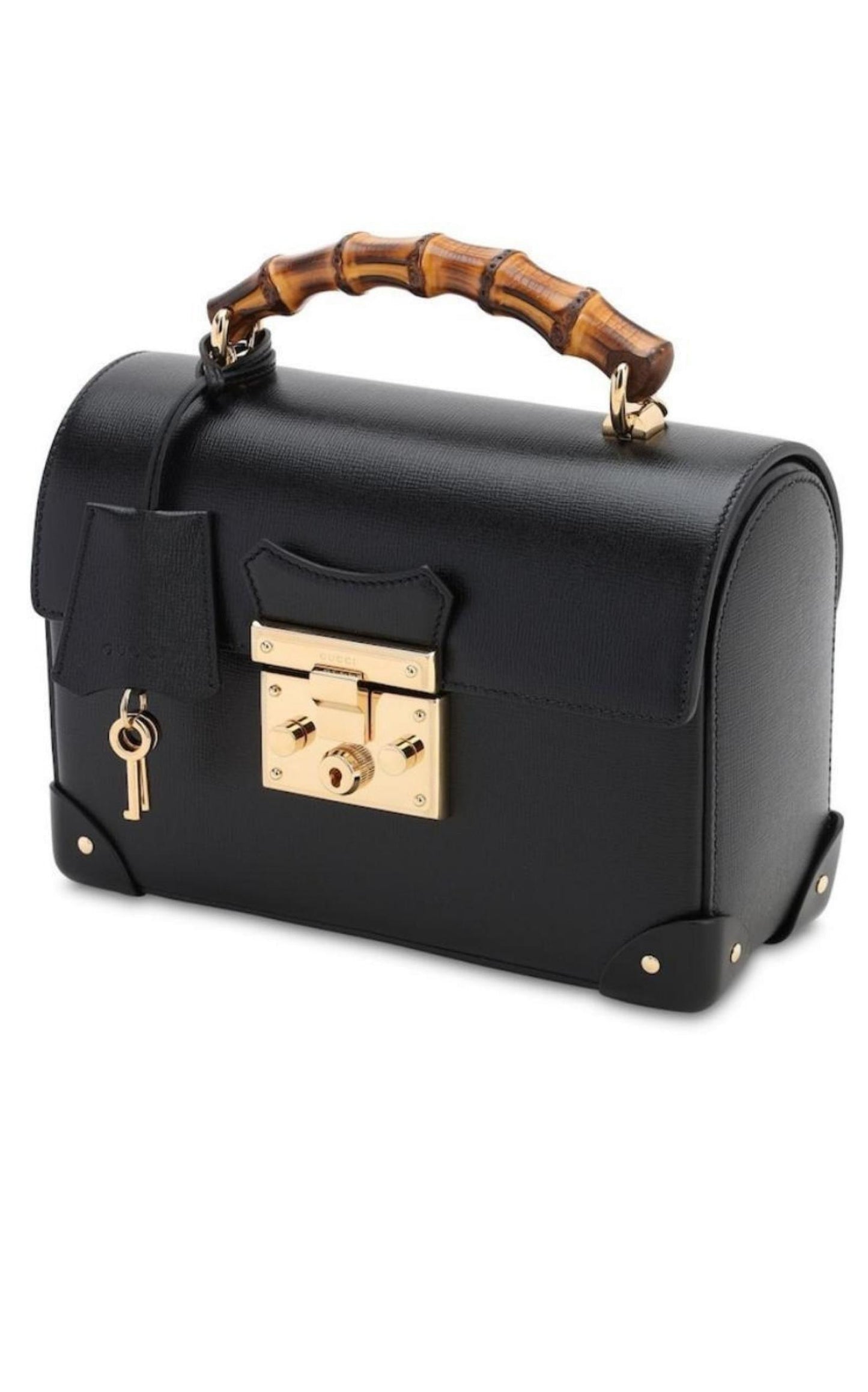 Padlock Small Bamboo Black Shoulder Bag