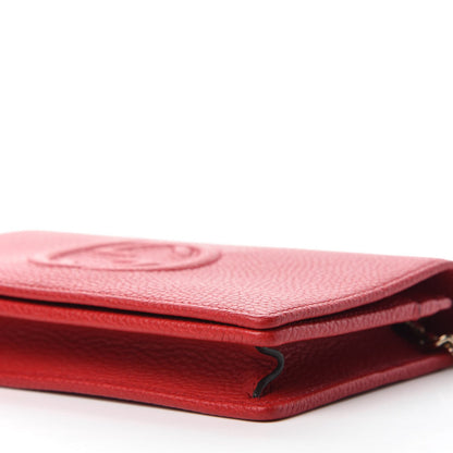 Gucci Soho Wallet on Chain Red Leather Cross Body Bag 598211