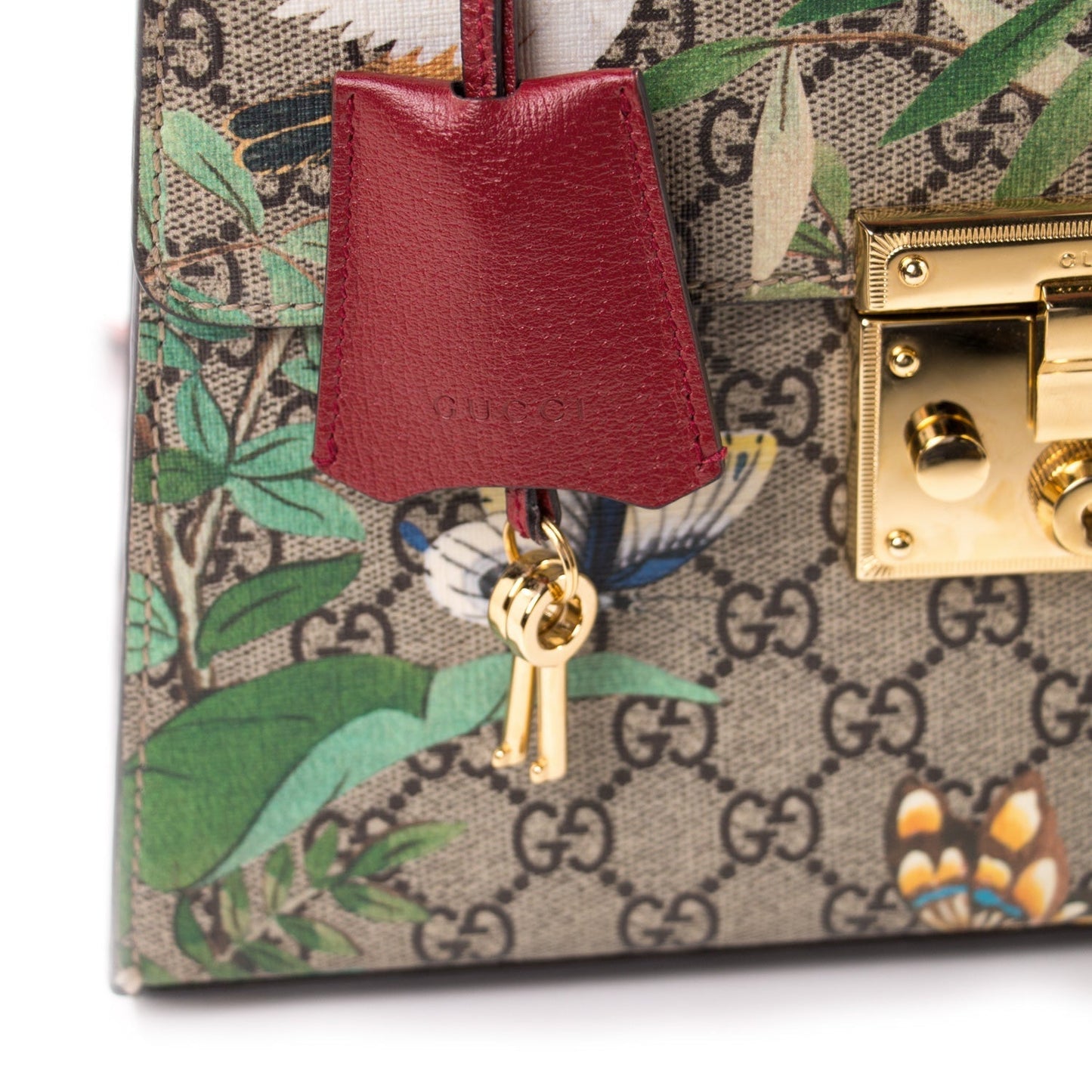 Gucci GG Supreme Tian Padlock Top Handle Bag