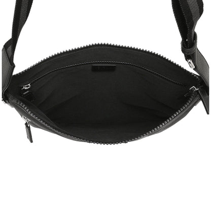 Gucci Unisex GG Guccissima Web Black Canvas Messenger Bag Crossbody 449185