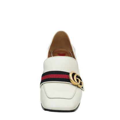 Gucci Tricoloe Double G Mid Heel Loafers 36