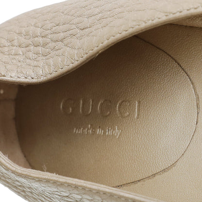 Gucci Champagne GG Buckle Flat Ballerina 37.5