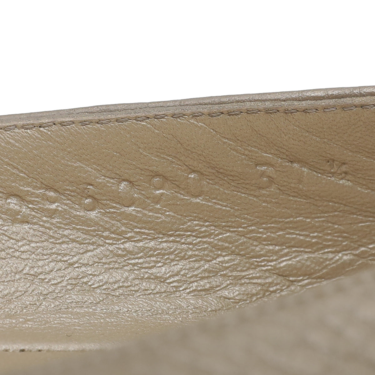 Gucci Champagne GG Buckle Flat Ballerina 37.5