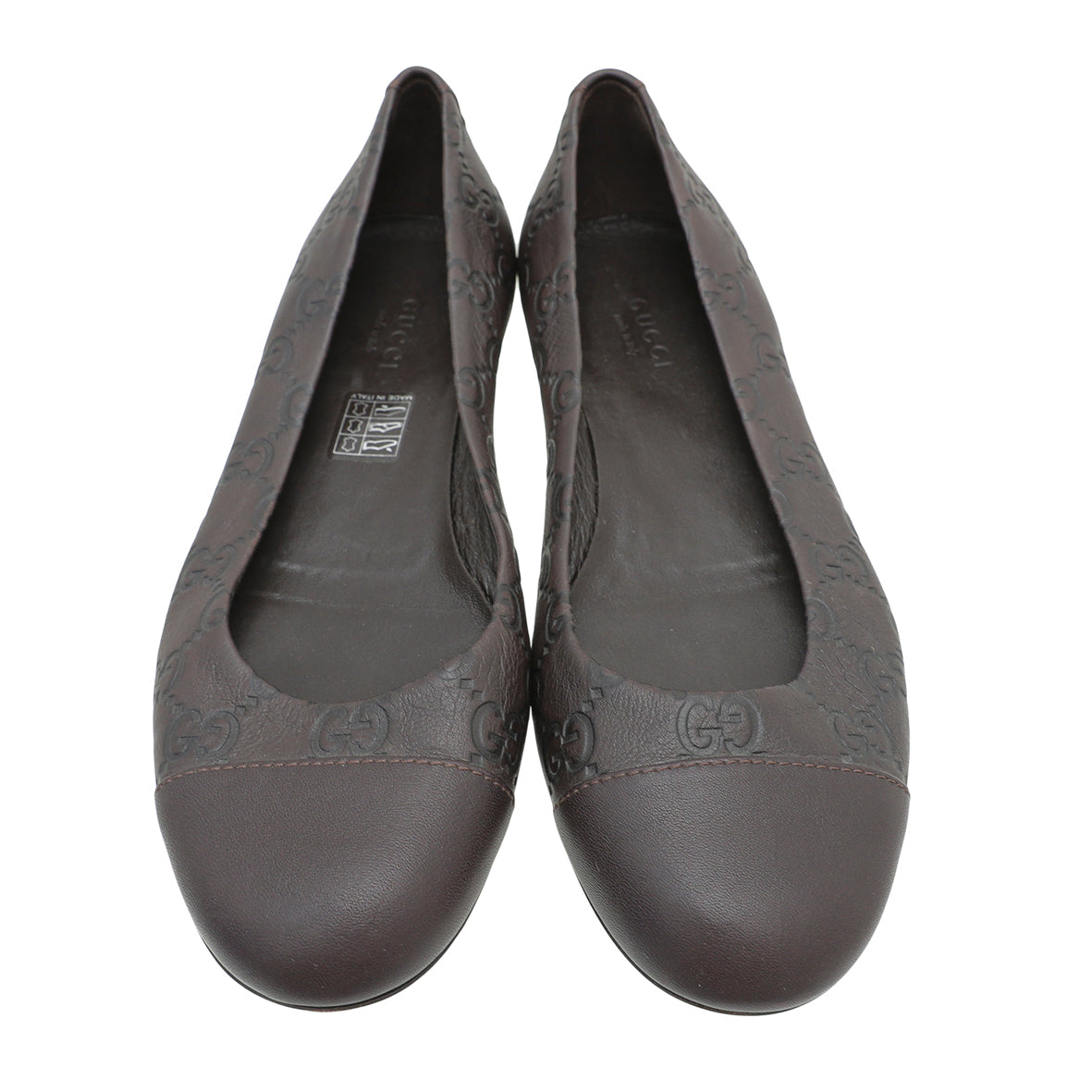 Gucci Chocolate Brown Guccissima Ballet Flats 36.5