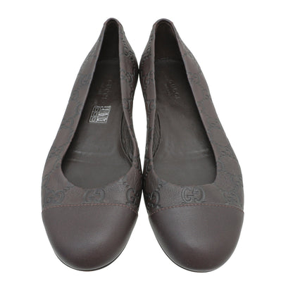 Gucci Chocolate Brown Guccissima Ballet Flats 36.5
