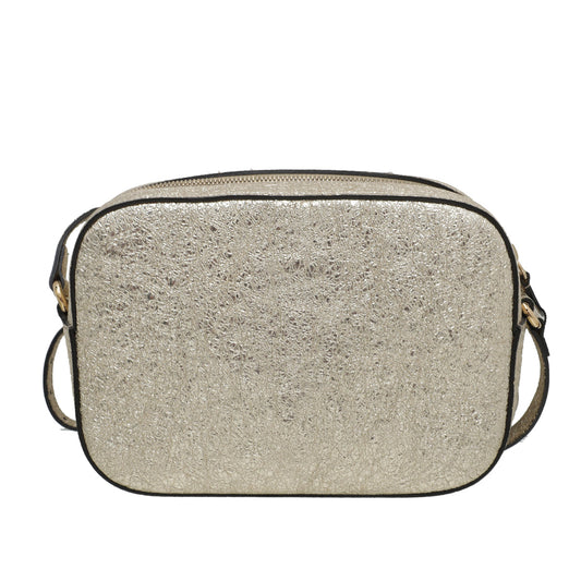 Gucci Metallic Gold Webby Bee Camera Bag