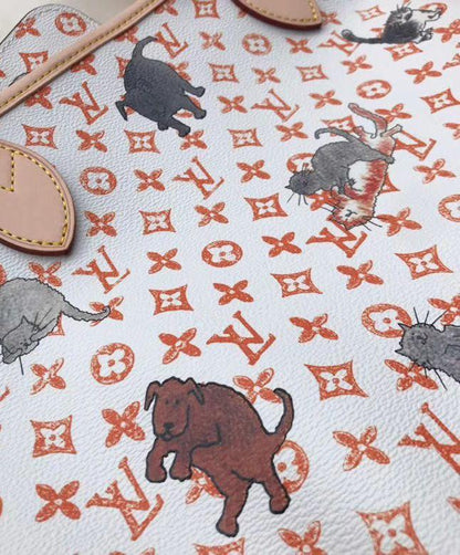 Louis Vuitton Neverfull MM Catogram White/Orange
