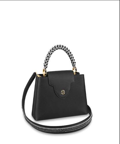 Louis Vuitton Capucine PM Handbag Taurillon Leather Noir/Blanc