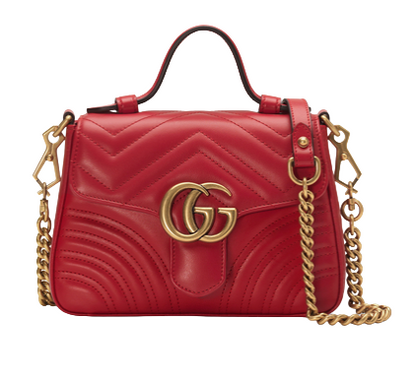 GUCCI GG Marmont Matelassé Red Bag