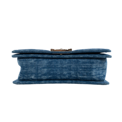 Chanel Flap Medium Leather Blue Crossbody Bag