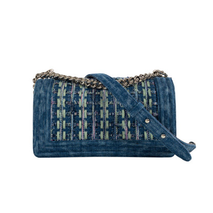 Chanel Flap Medium Leather Blue Crossbody Bag