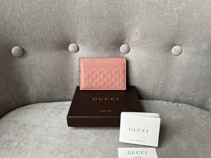 Gucci Pale Pink Guccissima Card Holder (RRP £225)
