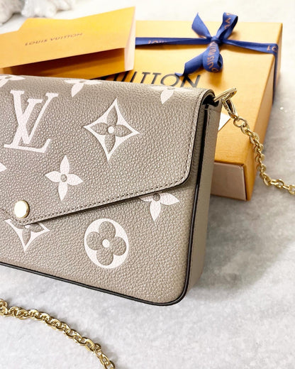 LOUIS VUITTON Felicie Pochette Monogram Empriente Leather Crossbody Bag