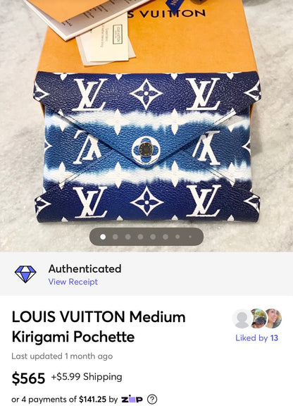 LOUIS VUITTON 2020 Monogram LIMITED EDITION Escale Medium Kirigami Pochette In Blue