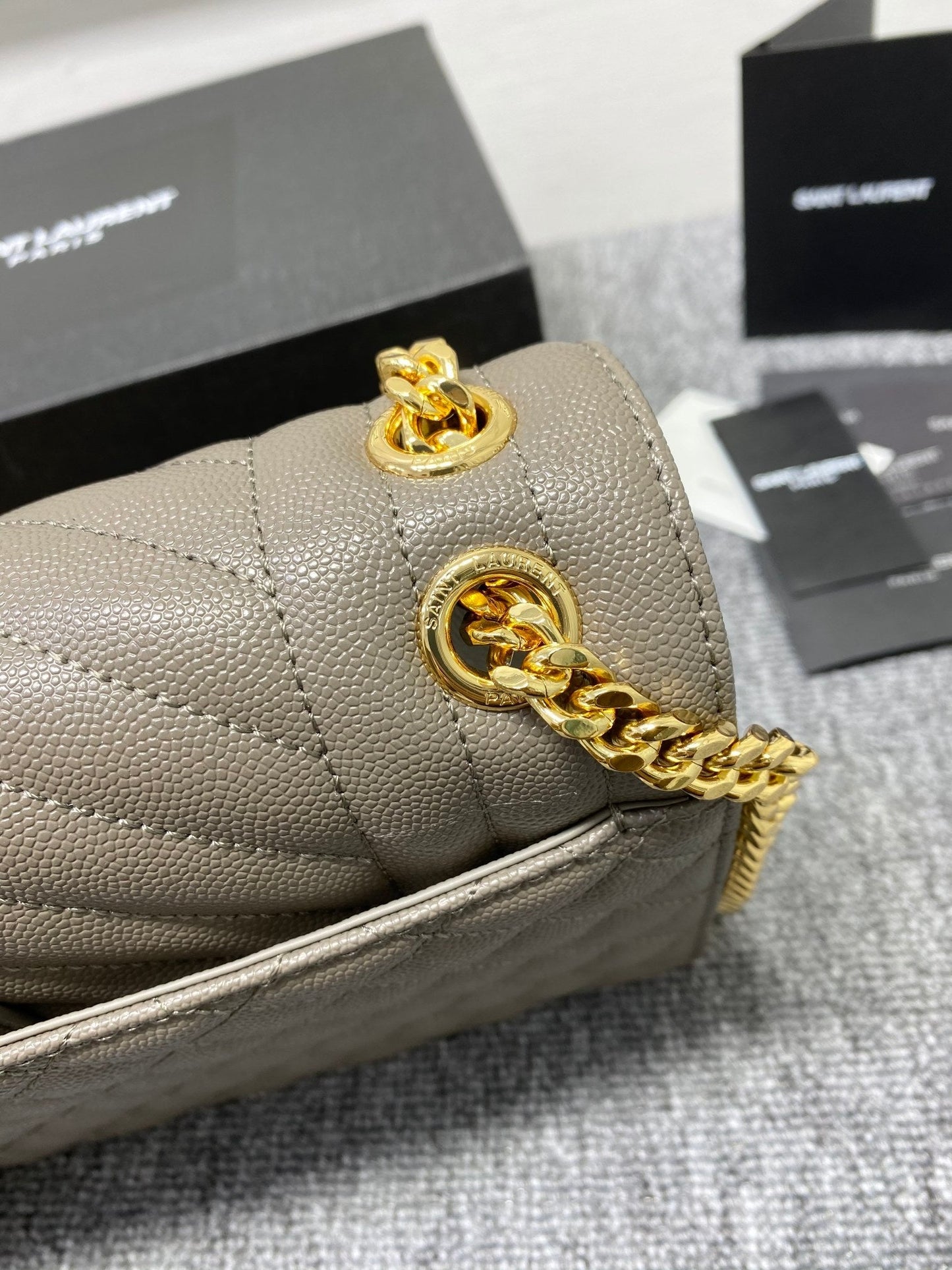 YSL  Envelope Medium Bag In Mix Matelasse Grain  De Poudre Embossed Leather