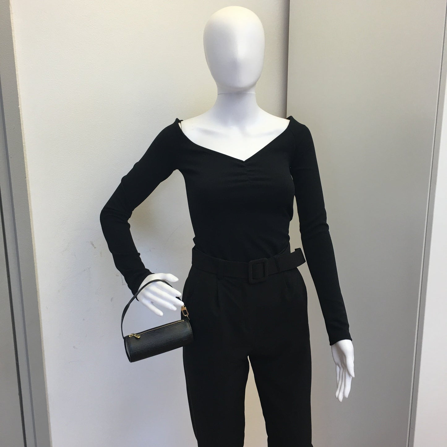 LOUIS VUITTON mini Papillon pochette in black Epi leather