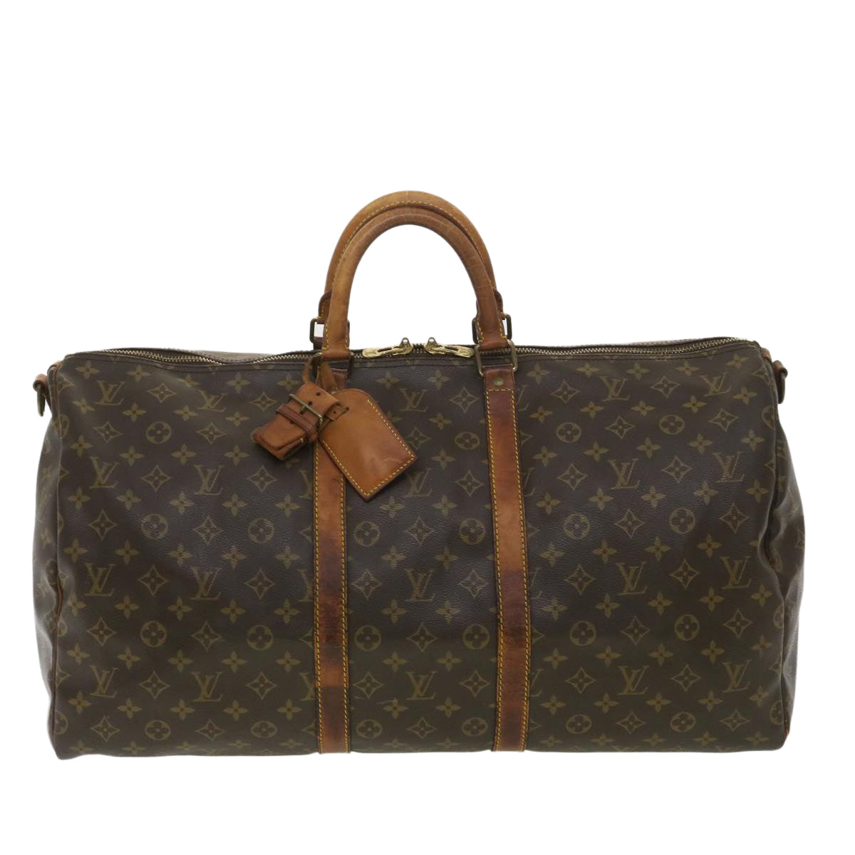 LOUIS VUITTON Monogram Keepall Bandouliere 55 Boston Bag M41414 LV Auth ki2612