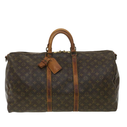 LOUIS VUITTON Monogram Keepall Bandouliere 55 Boston Bag M41414 LV Auth ki2612