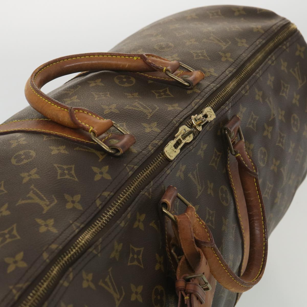 LOUIS VUITTON Monogram Keepall Bandouliere 55 Boston Bag M41414 LV Auth ki2612