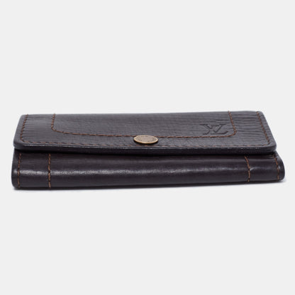 LOUIS VUITTON Brown Utah Leather Key Holder