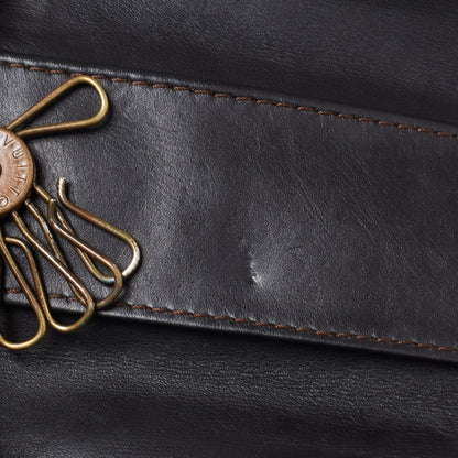 LOUIS VUITTON Brown Utah Leather Key Holder