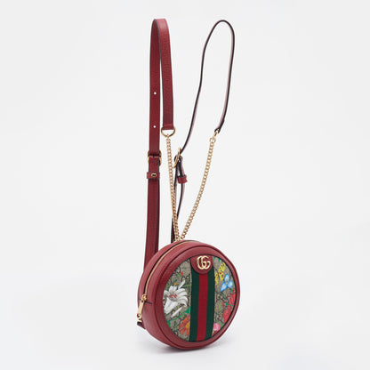 Gucci Multicolor/Red Flora GG Supreme Canvas and Leather Mini Ophidia Backpack