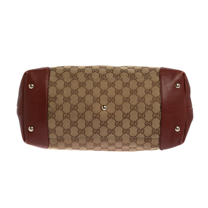 Gucci Beige/Red GG Canvas and Leather Medium Supreme Web Dressage Tote