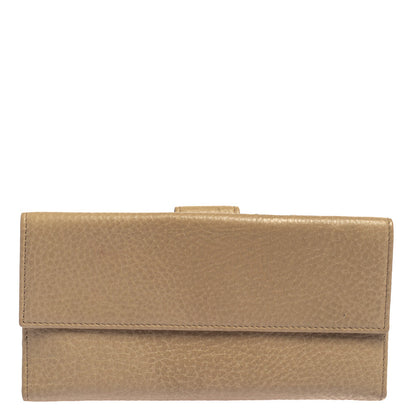 Gucci Beige Leather Interlocking G Continental Wallet