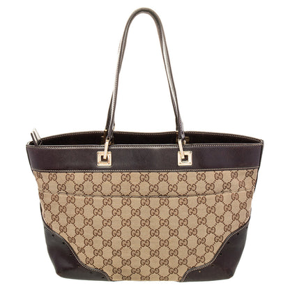 Gucci Beige/Brown GG Canvas and Leather Tote