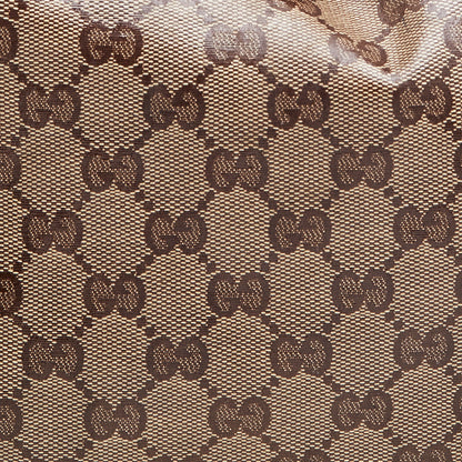 Gucci Beige/Gold GG Crystal Canvas and Leather Medium Babouska Indy Hobo
