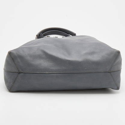 Gucci Ash Grey Leather Tassel Horsebit Tote