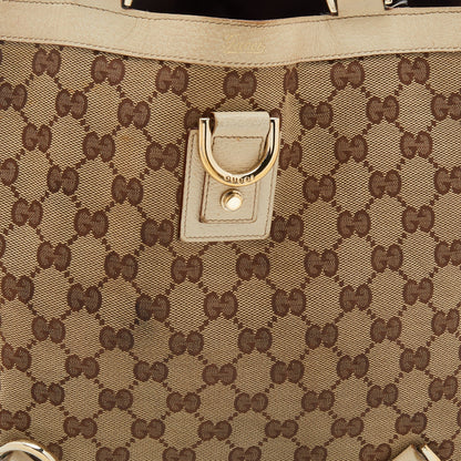 Gucci Beige/Cream GG Canvas And Leather Abbey D-Ring Tote