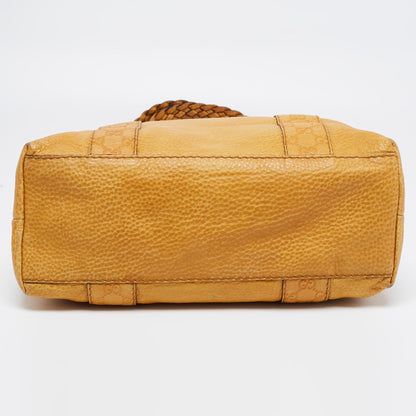 Gucci Yellow Guccissima Leather Large Bamboo Bar Tote