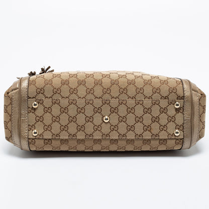 Gucci Beige/Gold GG Canvas and Leather Small Bella Tote