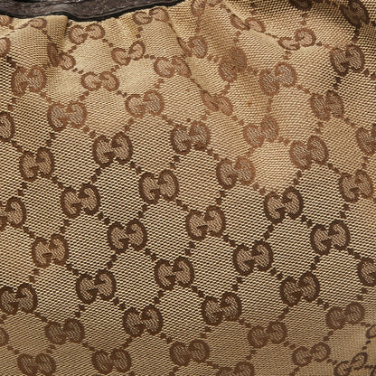Gucci Beige/Brown GG Canvas and Leather Medium Interlocking G Hobo