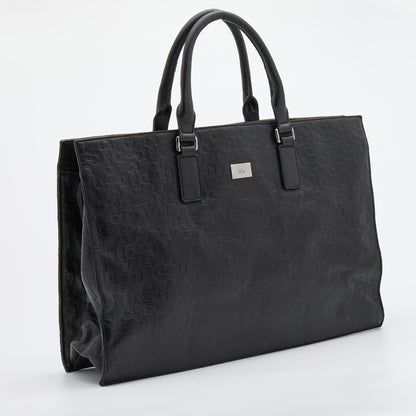 Gucci Black Horsebit Embossed Leather Large Tote
