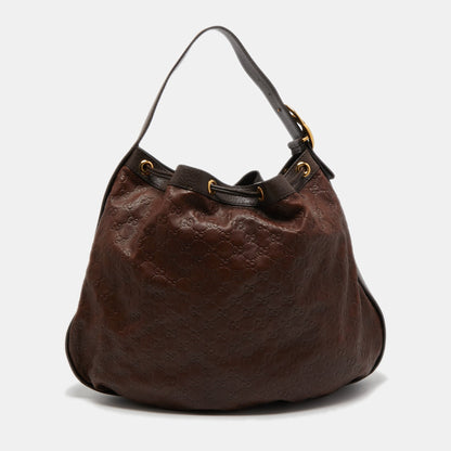Gucci Brown Guccissima Leather Interlocking Icon Hobo