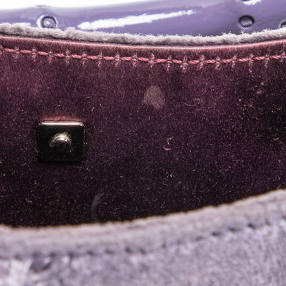 Gucci Purple Velvet Bamboo Top Handle Bag