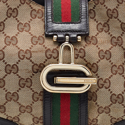 Gucci Beige/Brown GG Canvas and Leather Junco Shoulder Bag