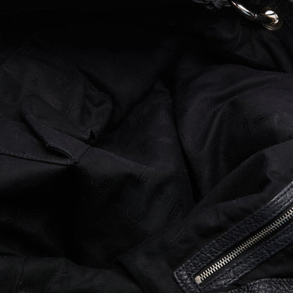 Gucci Black Leather Braided Handle Satchel