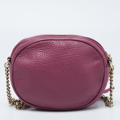 Gucci Pink Leather Mini Soho Disco Chain Crossbody Bag
