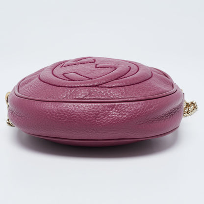 Gucci Pink Leather Mini Soho Disco Chain Crossbody Bag