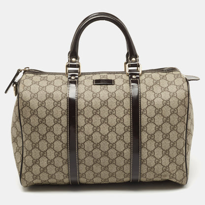 Gucci Beige/Ebony GG Supreme Canvas Medium Joy Boston Bag