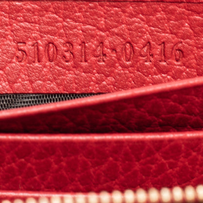 Gucci Red Leather Interlocking G Flap Chain Clutch